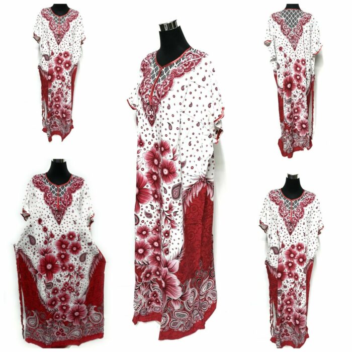 Indo6619 Loose Free Fit Indonesian Kaftan Tunic Holiday Dress Beach Cover Up Dubai Abaya (19)