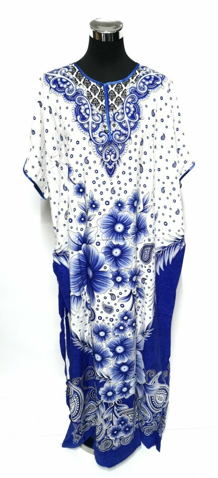 Indo6619 Loose Free Fit Indonesian Kaftan Tunic Holiday Dress Beach Cover Up Dubai Abaya (23)