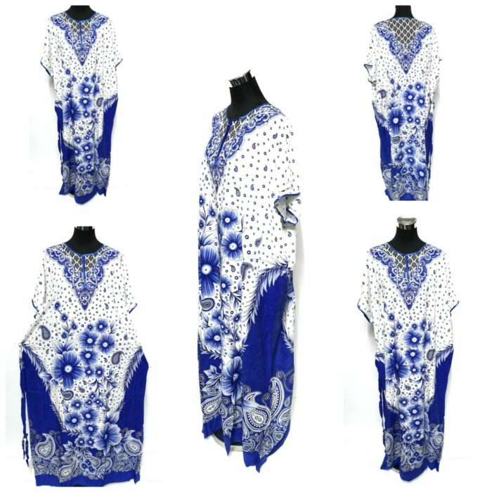 Indo6619 Loose Free Fit Indonesian Kaftan Tunic Holiday Dress Beach Cover Up Dubai Abaya (24)