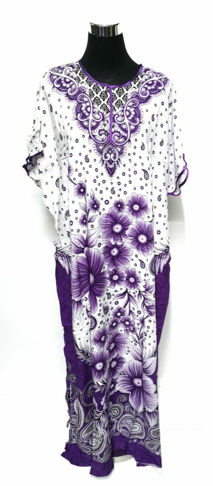 Indo6619 Loose Free Fit Indonesian Kaftan Tunic Holiday Dress Beach Cover Up Dubai Abaya (28)