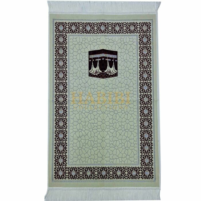 Islamic Kaaba Beautiful Pattern Prayer Mat Turkish Janamaz Musallah Rug. Extremely soft with a lovely, soft feel. Makes an ideal gift for a family or masjid where there are many people praying. Present this to someone who prays their five daily prayers and your reward will be ongoing. New design prayer mat based on beautiful geometric patterns. Product of Turkey by Saffa. VERY HIGH QUALITY! Dimensions: 27" x 44" (Approximate) Weight: 590-650g (Approximate)