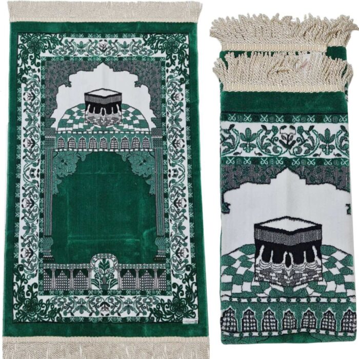 PREMIUM Islamic Kaaba Prayer Flower Mat Jannamaz Musallah