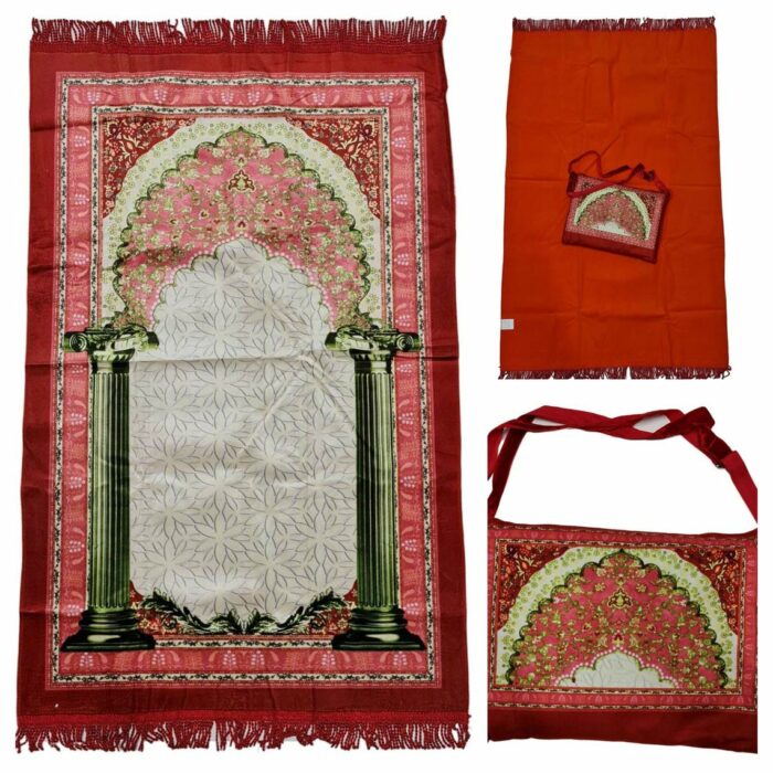 Super Soft Islamic Velvet Prayer Mat Floral Jannamaz Musallah Turkish