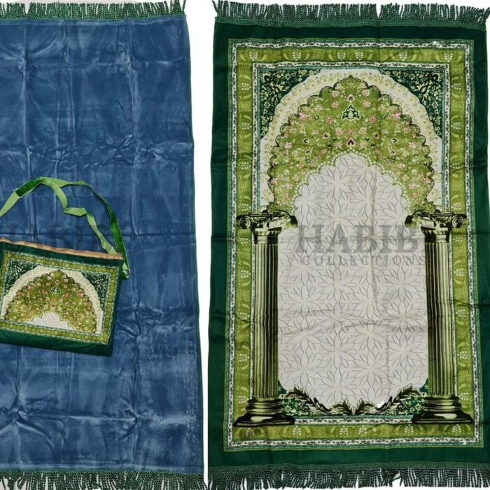 Super Soft Islamic Velvet Prayer Mat Floral Jannamaz Musallah Turkish