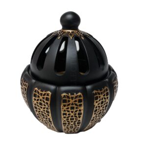 Jyr0945 Champagne Ceramic Incense Bakhoor Burner,mabkhara ,burner High Quality Magnetic Top (2)