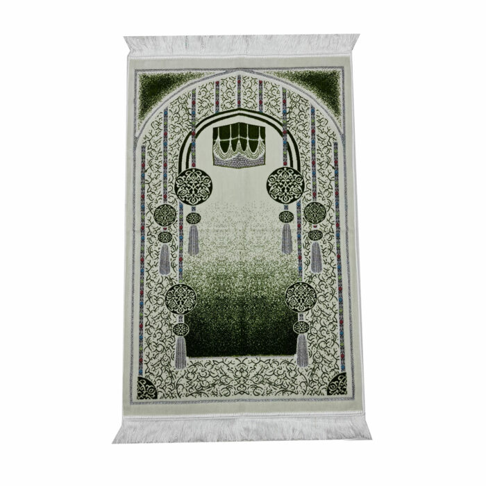 Kaba 001 Dark Green New Safa Islamic Kaaba Design Prayer Mat From Turkeydgrn