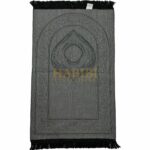 Hajar Aswad Black Stone Kaaba Islamic Prayer Mat from Turkey. Extremely soft with a lovely, soft feel. Makes an ideal gift for a family or masjid where there are many people praying. Present this to someone who prays their five daily prayers and your reward will be ongoing. New design prayer mat based on beautiful patterns. The mat weights approximately 780g. Comes nicely packed with beautiful plastic wrap/bag or label wrap. Dimensions (approx.): 27.5" X 43.5"