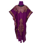 Kaftulp 004 Women’s Cotton Floral Multicoloured Kaftan Maxi Dress Free Size With Matching Scarf 182149