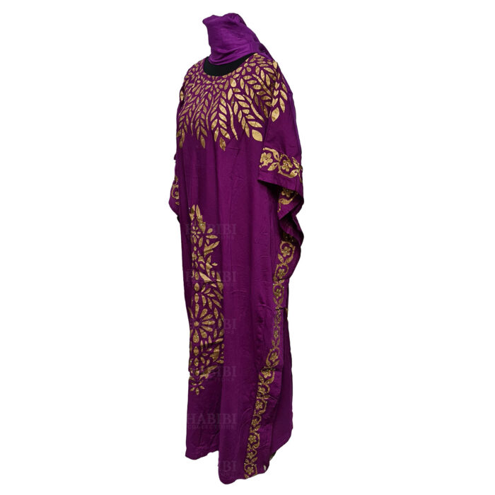 Kaftulp 004 Women’s Cotton Floral Multicoloured Kaftan Maxi Dress Free Size With Matching Scarf 182312