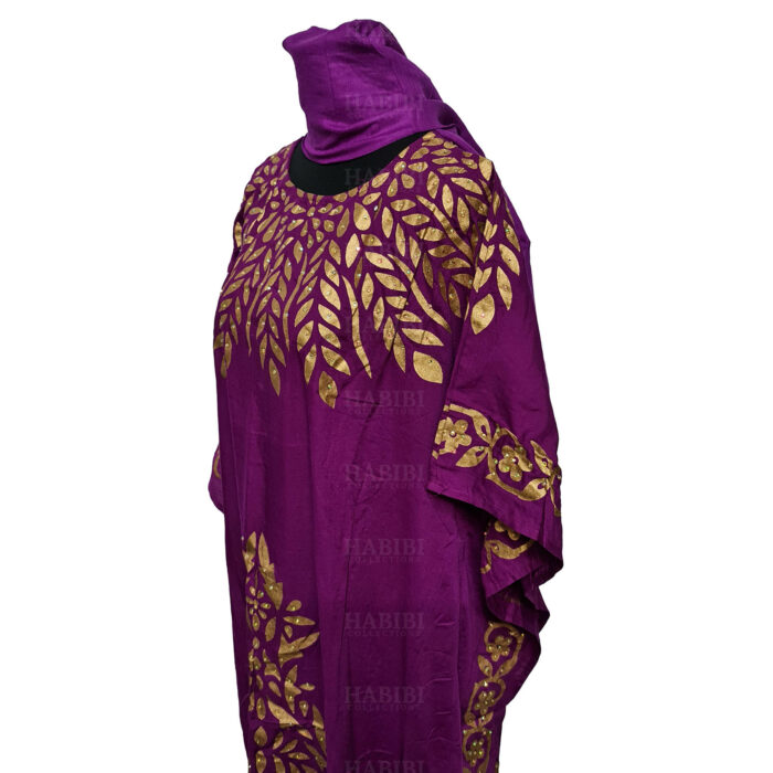 Kaftulp 004 Women’s Cotton Floral Multicoloured Kaftan Maxi Dress Free Size With Matching Scarf 182317