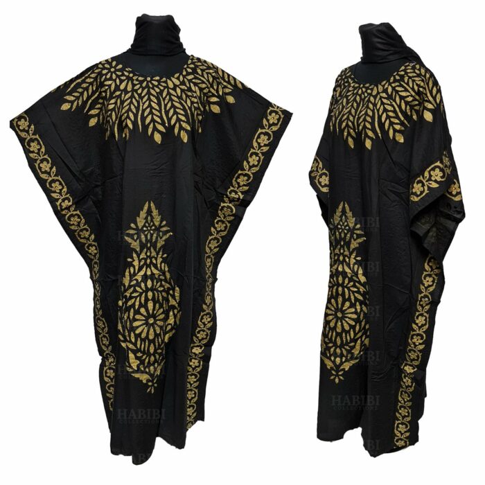 Kaftulp 005 Women’s Cotton Floral Multicoloured Kaftan Maxi Dress Free Size With Matching Scarf 06 04t220241.359