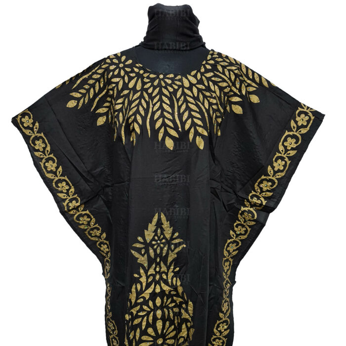 Kaftulp 005 Women’s Cotton Floral Multicoloured Kaftan Maxi Dress Free Size With Matching Scarf 182924