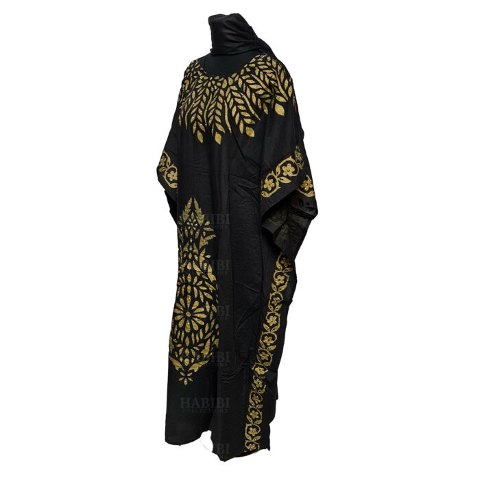 Kaftulp 005 Women’s Cotton Floral Multicoloured Kaftan Maxi Dress Free Size With Matching Scarf 182947
