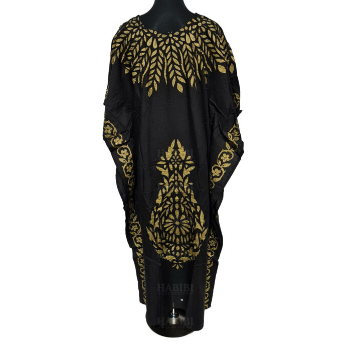 Kaftulp 005 Women’s Cotton Floral Multicoloured Kaftan Maxi Dress Free Size With Matching Scarf 183023