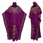 Kaftulp 008 Women’s Cotton Floral Multicoloured Kaftan Maxi Dress Free Size With Matching Scarf 06 04t220452.163