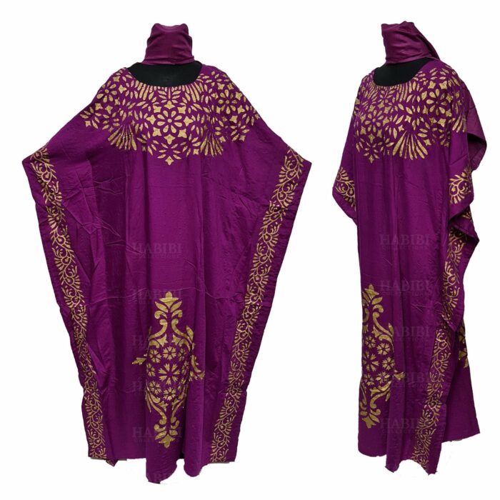 Kaftulp 008 Women’s Cotton Floral Multicoloured Kaftan Maxi Dress Free Size With Matching Scarf 06 04t220452.163
