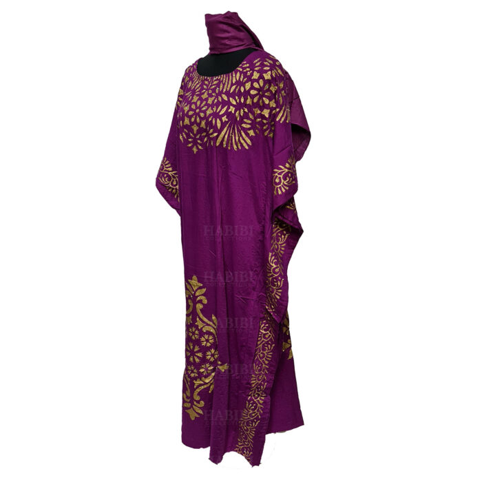 Kaftulp 008 Women’s Cotton Floral Multicoloured Kaftan Maxi Dress Free Size With Matching Scarf 184102