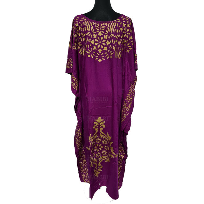Kaftulp 008 Women’s Cotton Floral Multicoloured Kaftan Maxi Dress Free Size With Matching Scarf 184145