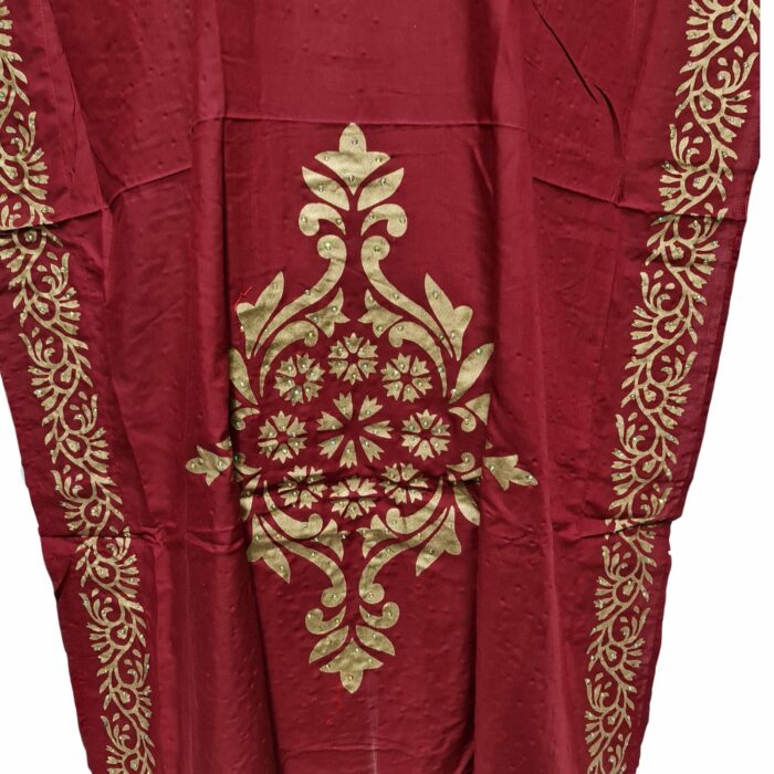Kaftulp 010 Women’s Cotton Floral Multicoloured Kaftan Maxi Dress Free Size With Matching Scarf 184841