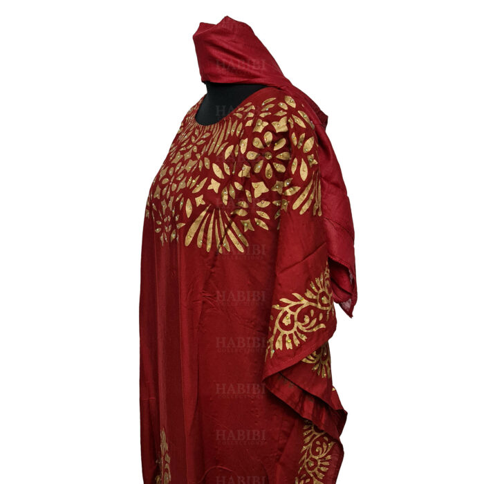Kaftulp 010 Women’s Cotton Floral Multicoloured Kaftan Maxi Dress Free Size With Matching Scarf 184904