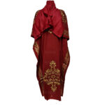 Kaftulp 010 Women’s Cotton Floral Multicoloured Kaftan Maxi Dress Free Size With Matching Scarf 184919