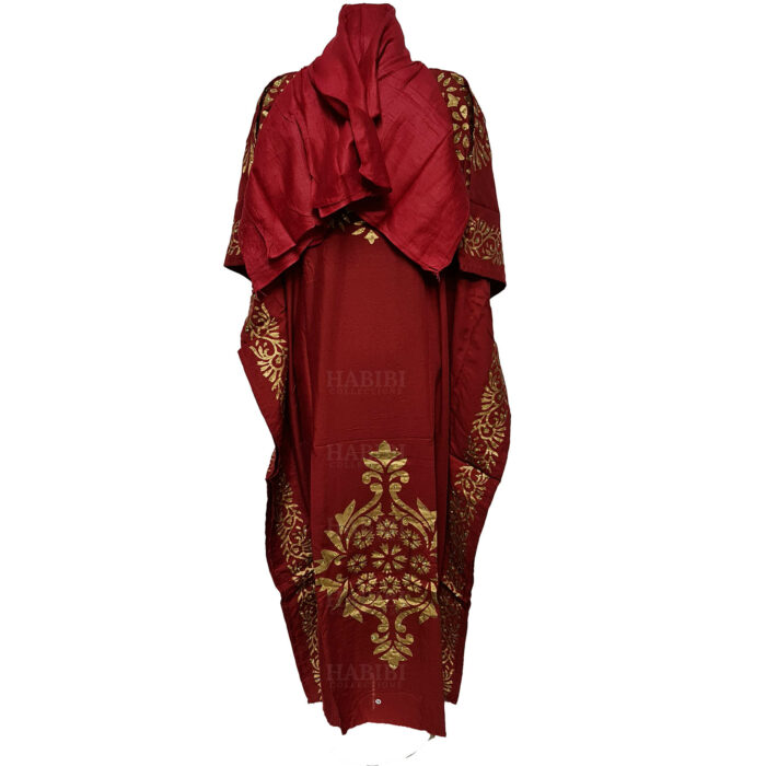 Kaftulp 010 Women’s Cotton Floral Multicoloured Kaftan Maxi Dress Free Size With Matching Scarf 184919