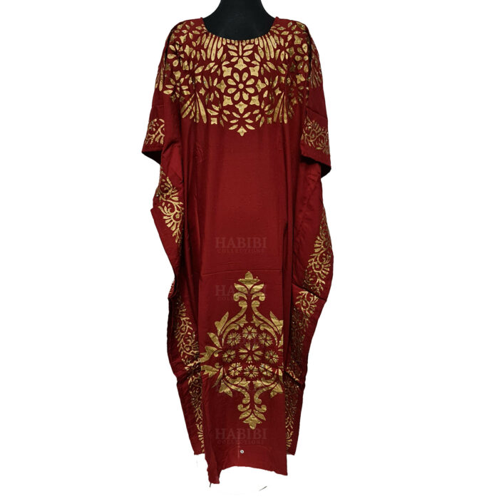 Kaftulp 010 Women’s Cotton Floral Multicoloured Kaftan Maxi Dress Free Size With Matching Scarf 184928
