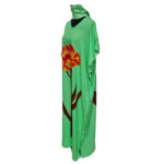Kaftulp 013 Women’s Tulip Design Cotton Floral Multicoloured Kaftan Maxi Dress Free Size With Matching Scarf0604 160651