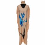 Kaftulp 016 Women’s Tulip Design Cotton Floral Multicoloured Kaftan Maxi Dress Free Size With Matching Scarf0604 165330