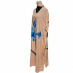 Kaftulp 016 Women’s Tulip Design Cotton Floral Multicoloured Kaftan Maxi Dress Free Size With Matching Scarf0604 165450