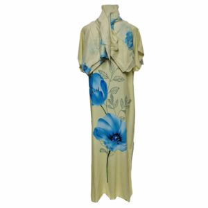 Kaftulp 019 Women’s Tulip Design Cotton Floral Multicoloured Kaftan Maxi Dress Free Size With Matching Scarf0604 174418