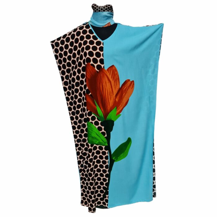 Kaftulp 024 Loose Fit Kaftan Tunic Holiday Dress Beach Cover Up Dubai Abaya Free Head Scarf (11)