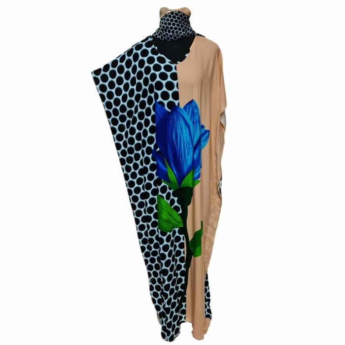 Kaftulp 025 Loose Fit Kaftan Tunic Holiday Dress Beach Cover Up Dubai Abaya Free Head Scarf (15)