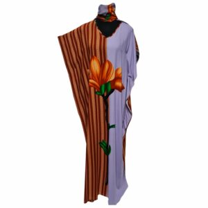 Kaftulp 025 Loose Fit Kaftan Tunic Holiday Dress Beach Cover Up Dubai Abaya Free Head Scarf 232622