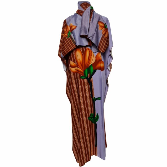 Kaftulp 025 Loose Fit Kaftan Tunic Holiday Dress Beach Cover Up Dubai Abaya Free Head Scarf 232704