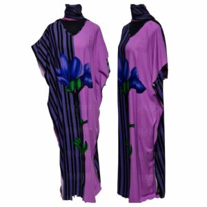 Kaftulp 027 Loose Fit Kaftan Tunic Holiday Dress Beach Cover Up Dubai Abaya Free Head Scarf (2)