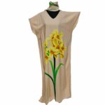 Kaftulp 032 Loose Fit Kaftan Tunic Holiday Dress Beach Cover Up Dubai Abaya Free Head Scarf (11)