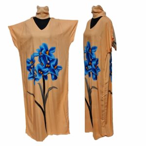 Kaftulp 034 Loose Fit Kaftan Tunic Holiday Dress Beach Cover Up Dubai Abaya Free Head Scarf (3)