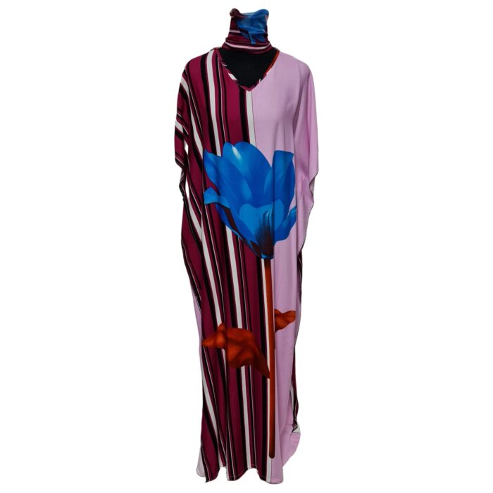 Kaftulp 037 Women’s Kaftan Loose Fit Tunic Dress Sequin Floral Maxi Dress 020915