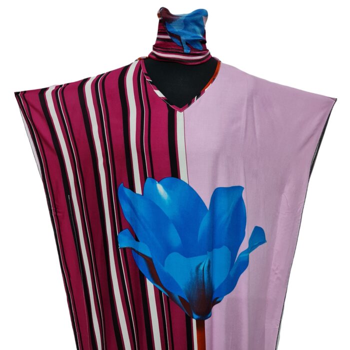 Kaftulp 037 Women’s Kaftan Loose Fit Tunic Dress Sequin Floral Maxi Dress 021007