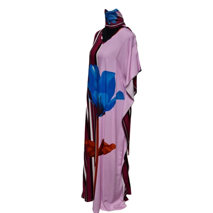 Kaftulp 037 Women’s Kaftan Loose Fit Tunic Dress Sequin Floral Maxi Dress 021028