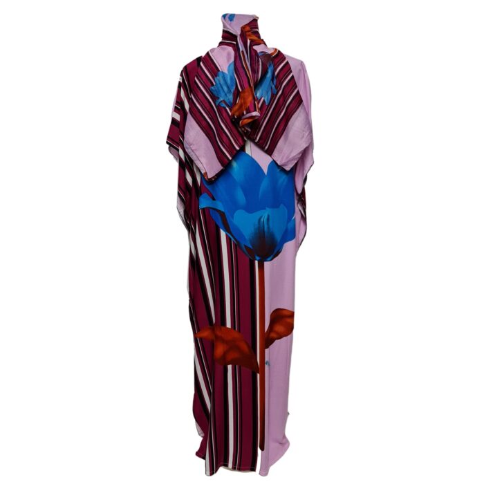 Kaftulp 037 Women’s Kaftan Loose Fit Tunic Dress Sequin Floral Maxi Dress 021050