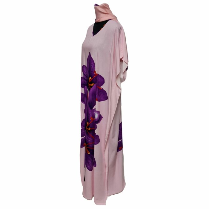 Kaftulp 042 Loose Fit Kaftan Tunic Holiday Dress Beach Cover Up Dubai Abaya Free Head Scarf (9)