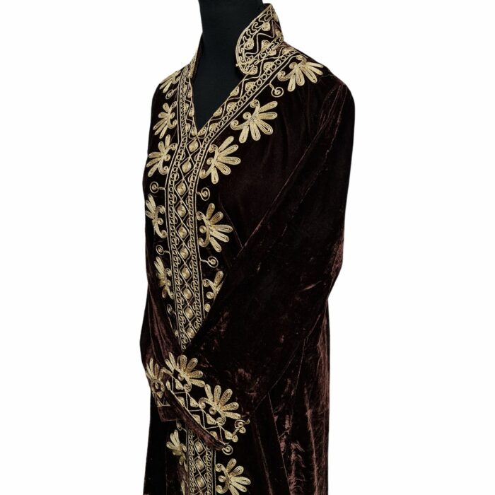 Kafvelvet J Brown Women Moroccan Thick Velvet Long Maxi Dress Abaya Robe Luxury Kaftan Jilbab Velvet 8 (5)