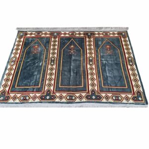 Karabat3ppl 009 Large Grey Islamic Rug Prayer Mat Musallah Janamaaz (4 People) White (3)