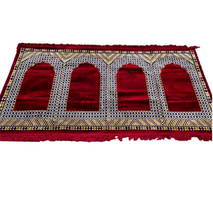 Karabat4ppl 001 Extra Large Red Islamic Rug Prayer Mat Musallah Janamaaz 4 People 10