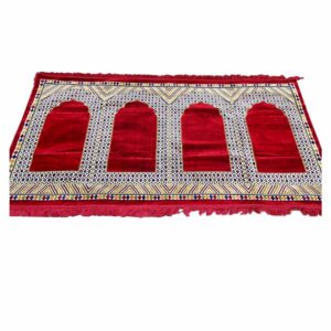 Karabat4ppl 001 Extra Large Red Islamic Rug Prayer Mat Musallah Janamaaz (4 People) (10)