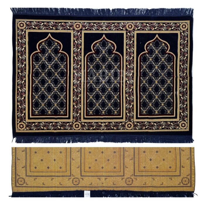 Karbat3ppl 001 Large Islamic Prayer Mat Musallah Janamaaz (3 People) (25)