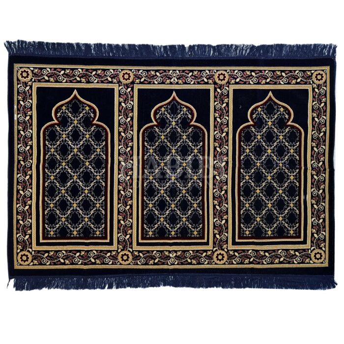 Karbat3ppl 001 Large Islamic Prayer Mat Musallah Janamaaz (3 People) (29)