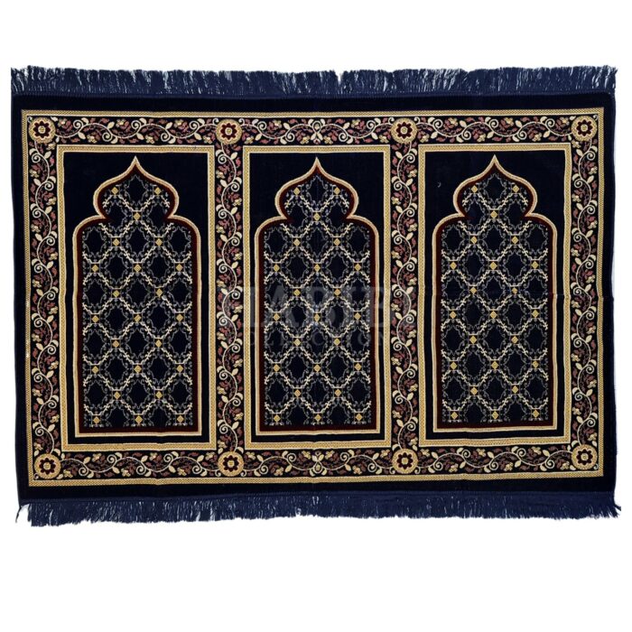 Karbat3ppl 001 Large Islamic Prayer Mat Musallah Janamaaz (3 People) (30)
